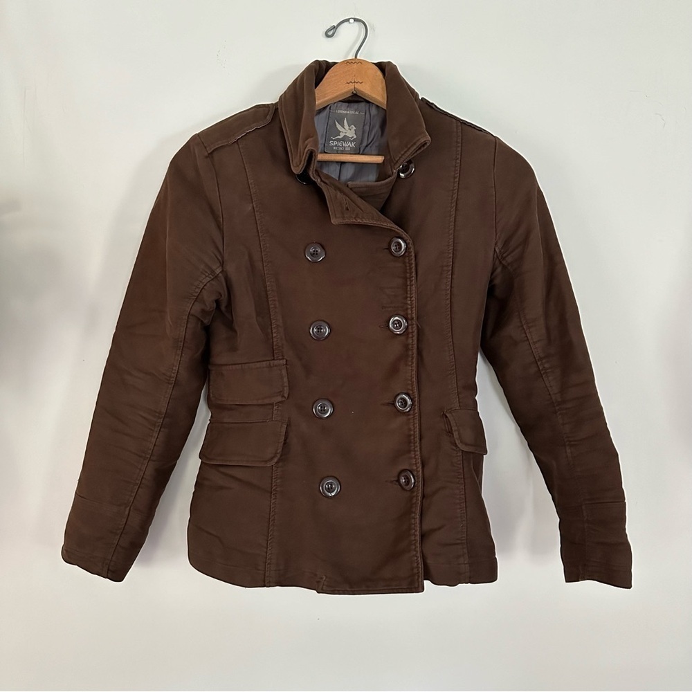 Spiewak Women’s Double Breasted Cotton Military Style Cold Weather Peacoat Sz S